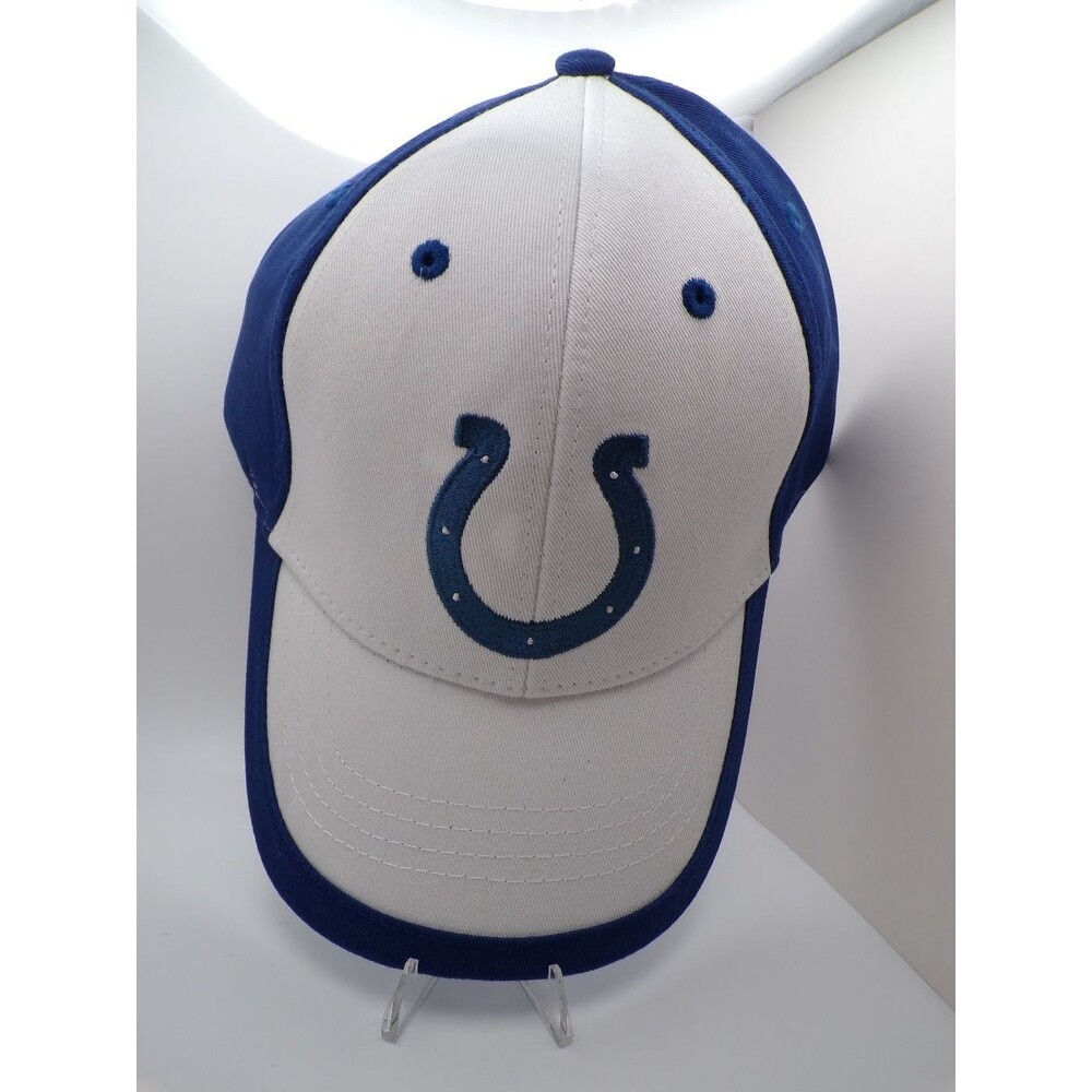 Reebok Indianapolis Colts FlexFit Baseball Cap White Blue Men’s Hat